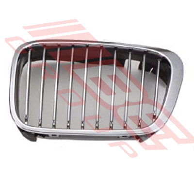 0061099-3 - GRILLE - L/H - CHRM/CHRM - W/FRAME - CERTIFIED - TO SUIT - BMW 3'S E46 1998-2001