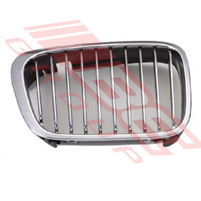 0061099-4 - GRILLE - R/H - CHRM/CHRM - W/FRAME - CERTIFIED - TO SUIT - BMW 3'S E46 1998-2001