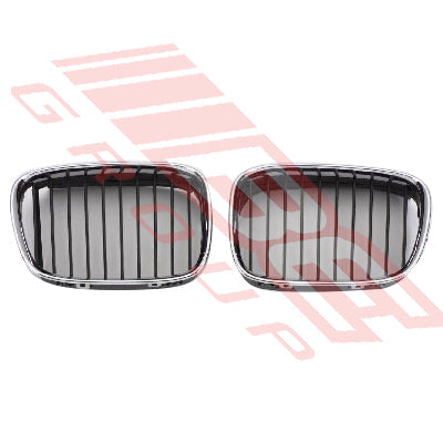 0065099-1 - GRILLE - L/H - CHROME/BLACK - TO SUIT - BMW 5'S E39 1996-2000