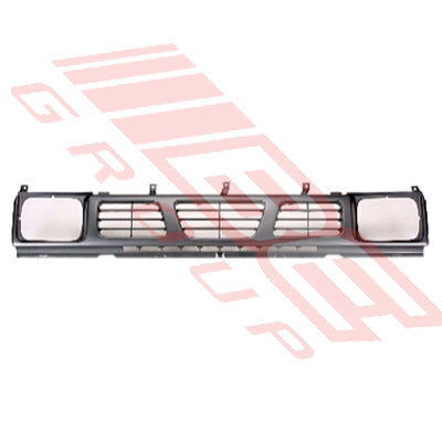 1642099-94 - GRILLE - GREY & BLACK - 2BX H/L - TO SUIT - NISSAN NAVARA D21 F/LIFT 1990-