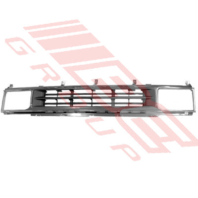 1642099-95 - GRILLE - CHROME & GREY - LARGE H/L - TO SUIT - NISSAN NAVARA/TERRANO 1990-95