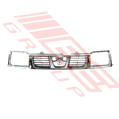 1644099-0 - GRILLE - CHROME/SILVER GREY - TO SUIT - NISSAN NAVARA D22 1998-2001