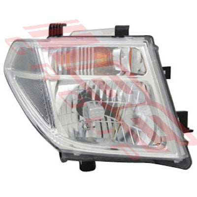 1645394-04 - HEADLAMP - R/H - MANUAL/ELECTRIC - BULB SHIELDED TYPE - TO SUIT - NISSAN NAVARA D40 2005-07