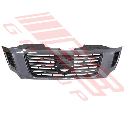 1645499-00 - GRILLE - GREY - WITH CHROME FRAME - TO SUIT - NISSAN NAVARA D23 NP300 2014- 2WD