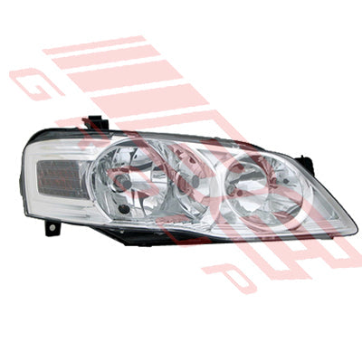 2569394-4G - HEADLAMP - R/H - CHROME - TO SUIT - FORD FALCON BF2 2007- ( NOT XR6/XR8 )