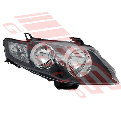 2569494-2G - HEADLAMP - R/H - BLACK - TO SUIT - FORD FALCON FG 2008-