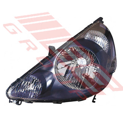 2900394-17 - HEADLAMP - L/H - MANUAL - BLACK INNER - TO SUIT - HONDA FIT OR JAZZ - GD - 2001-