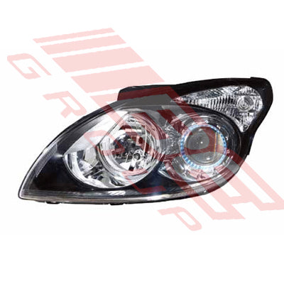 3036594-3G - HEADLAMP - L/H - BLACK - ELECTRIC - TO SUIT - HYUNDAI I30 2008-
