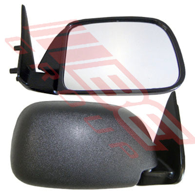 8125016-4 - DOOR MIRROR - R/H - BLACK - CORNER MOUNT - TO SUIT - TOYOTA HILUX 2WD/4WD 1989-