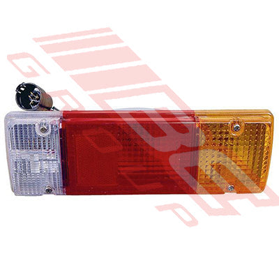 8131098-0 - REAR LAMP - L/H=R/H FLAT DECK UNIVERSAL ROUND PLUG - TO SUIT - TOYOTA LAND CRUISER FJ75 1985-87 UTE